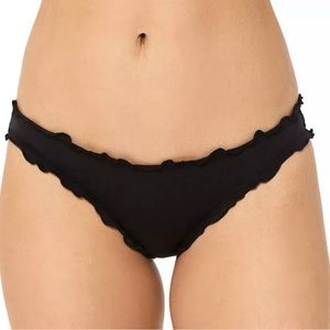 Salt & Cove women’s ruffled hipster bikini bottoms swimsuit black Large new